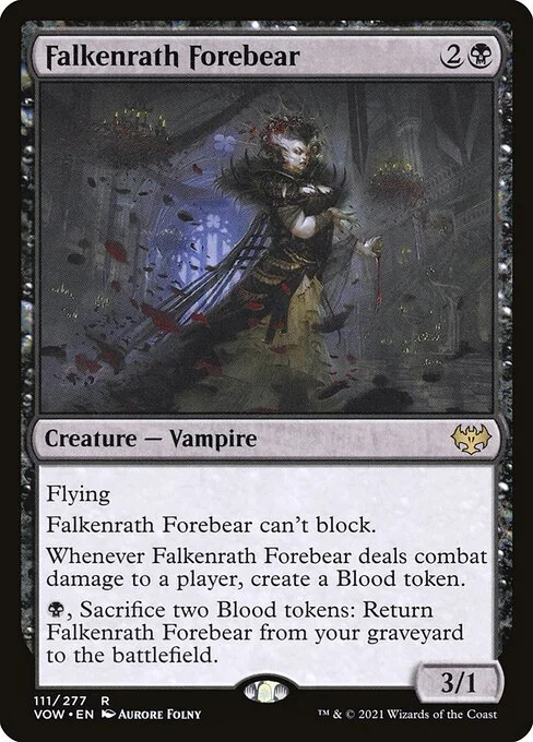 Falkenrath Forebear, carta Magic di tipo Creature — Vampire illustrata da Aurore Folny