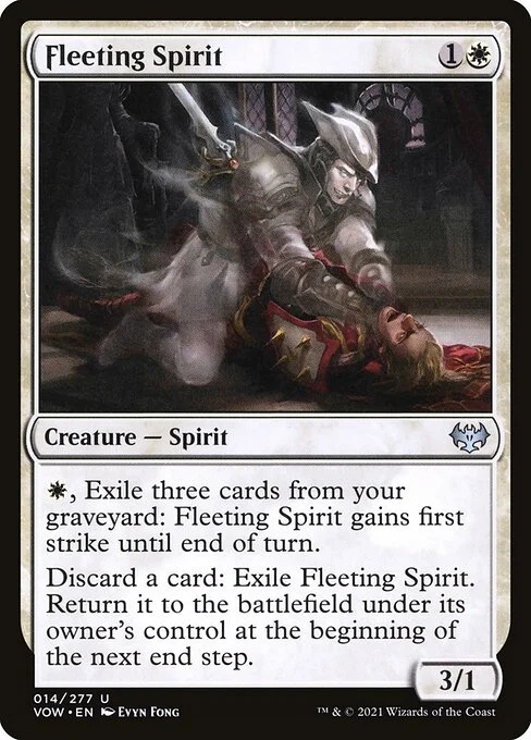 Fleeting Spirit, carta Magic di tipo Creature — Spirit illustrata da Evyn Fong