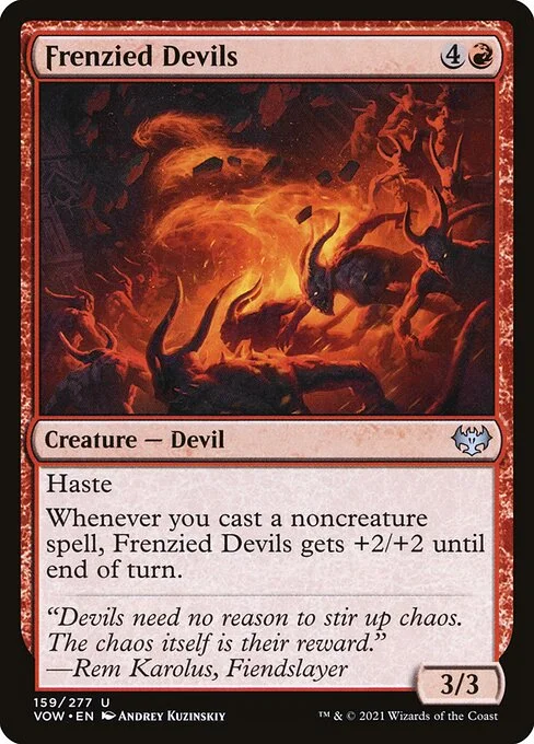 Frenzied Devils, carta Magic di tipo Creature — Devil illustrata da Andrey Kuzinskiy