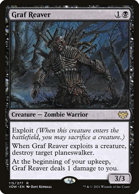Graf Reaver, carta Magic di tipo Creature — Zombie Warrior illustrata da Dave Kendall
