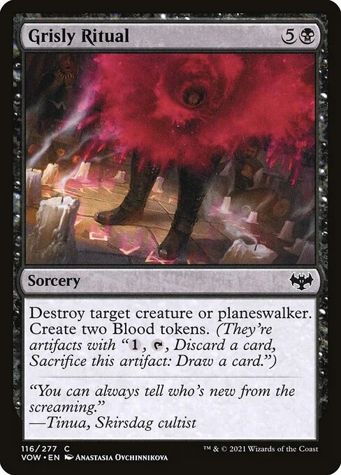 Grisly Ritual, carta Magic di tipo Sorcery illustrata da Anastasia Ovchinnikova