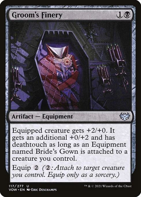 Groom's Finery, carta Magic di tipo Artifact — Equipment illustrata da Eric Deschamps