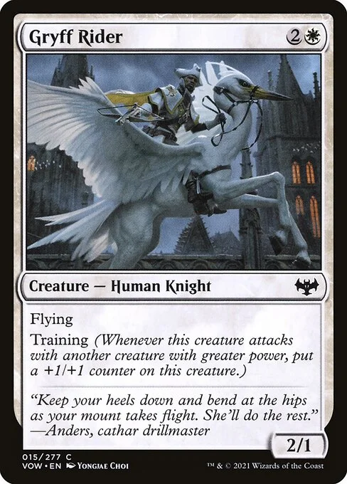 Gryff Rider, carta Magic di tipo Creature — Human Knight illustrata da Yongjae Choi