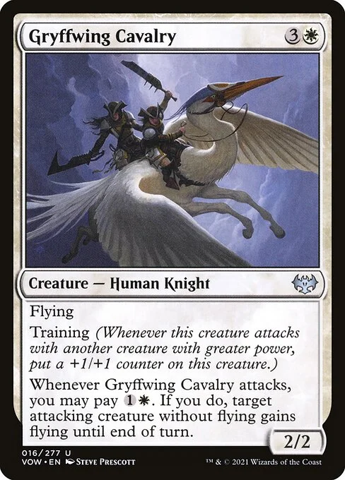 Gryffwing Cavalry, carta Magic di tipo Creature — Human Knight illustrata da Steve Prescott