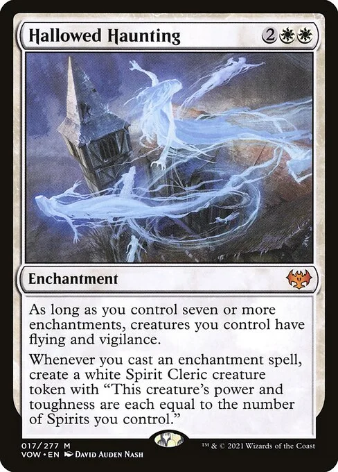 Hallowed Haunting, carta Magic di tipo Enchantment illustrata da David Auden Nash
