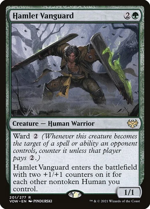 Hamlet Vanguard, carta Magic di tipo Creature — Human Warrior illustrata da PINDURSKI