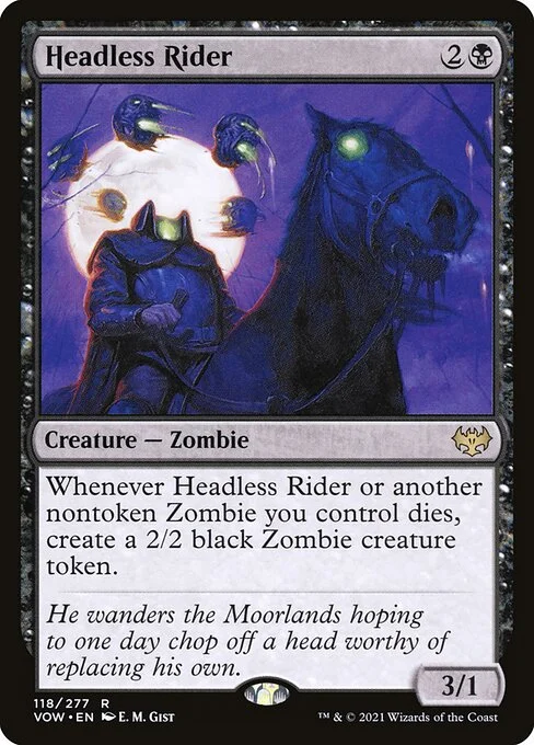 Headless Rider, carta Magic di tipo Creature — Zombie illustrata da E. M. Gist