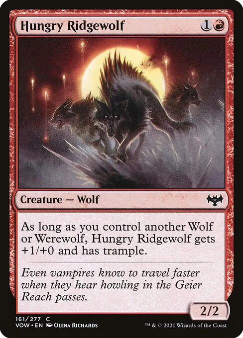 Hungry Ridgewolf, carta Magic di tipo Creature — Wolf illustrata da Olena Richards