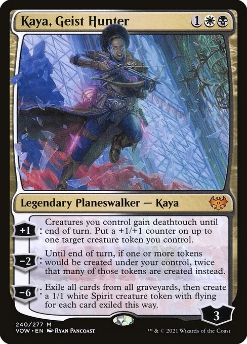 Kaya, Geist Hunter, carta Magic di tipo Legendary Planeswalker — Kaya illustrata da Ryan Pancoast