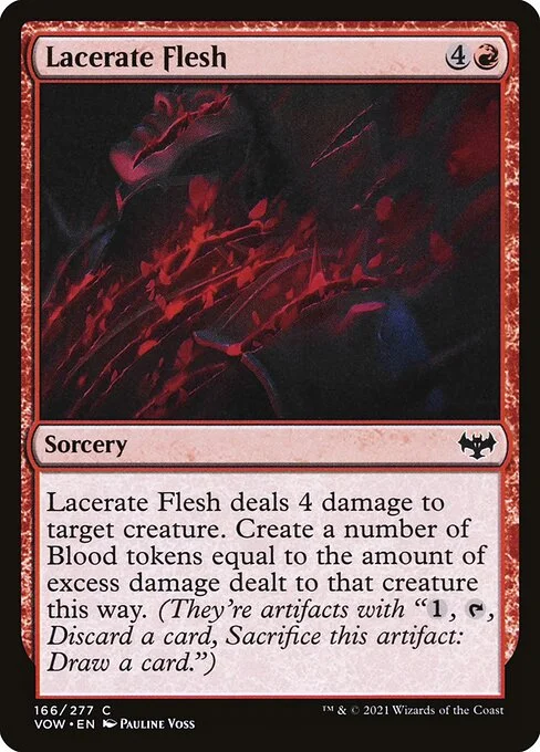 Lacerate Flesh, carta Magic di tipo Sorcery illustrata da Pauline Voss