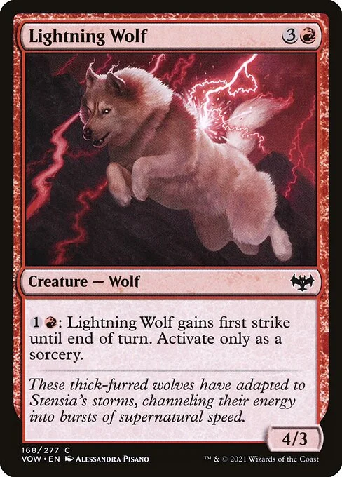 Lightning Wolf, carta Magic di tipo Creature — Wolf illustrata da Alessandra Pisano