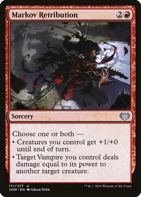 Markov Retribution, carta Magic di tipo Sorcery illustrata da Uriah Voth
