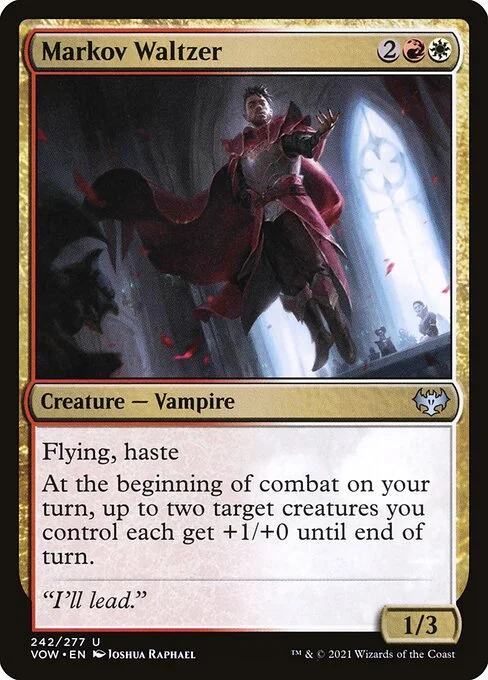 Markov Waltzer, carta Magic di tipo Creature — Vampire illustrata da Joshua Raphael