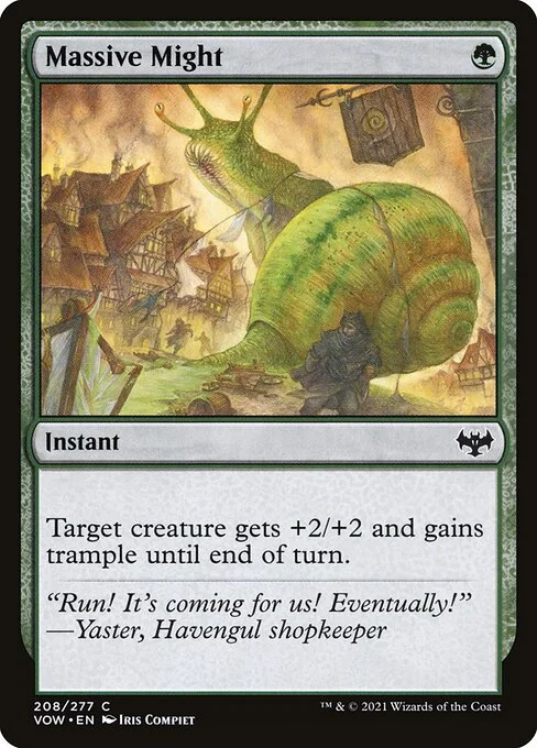 Massive Might, carta Magic di tipo Instant illustrata da Iris Compiet