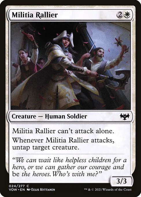 Militia Rallier, carta Magic di tipo Creature — Human Soldier illustrata da Eelis Kyttanen