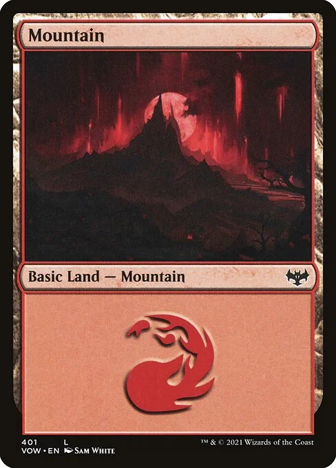 Mountain, carta Magic di tipo Basic Land — Mountain illustrata da Sam White