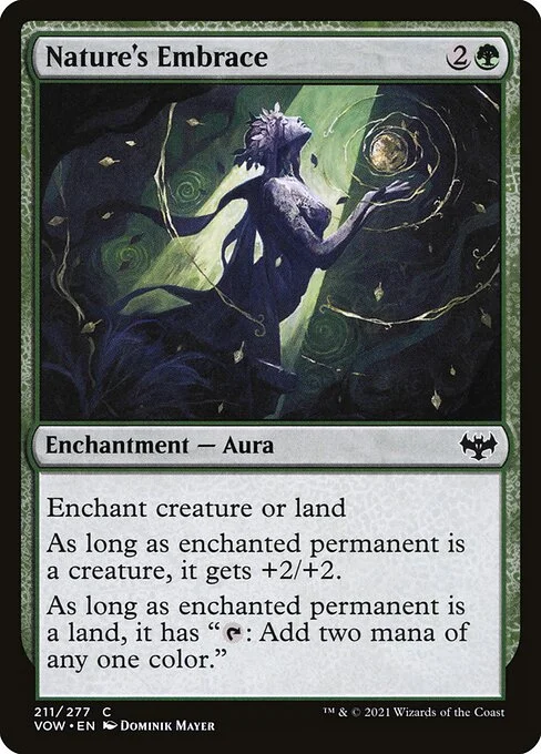 Nature's Embrace, carta Magic di tipo Enchantment — Aura illustrata da Dominik Mayer