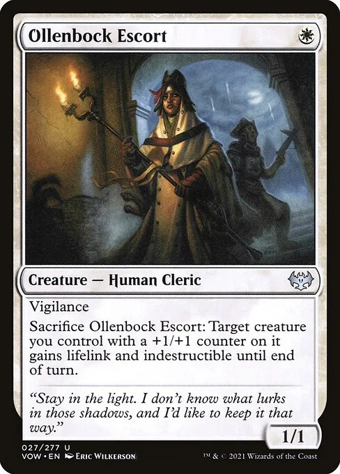 Ollenbock Escort, carta Magic di tipo Creature — Human Cleric illustrata da Eric Wilkerson