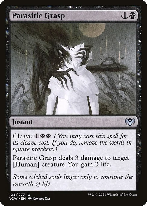 Parasitic Grasp, carta Magic di tipo Instant illustrata da Rovina Cai