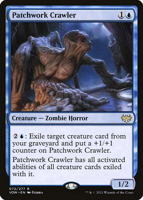 Patchwork Crawler, carta Magic di tipo Creature — Zombie Horror illustrata da Fesbra