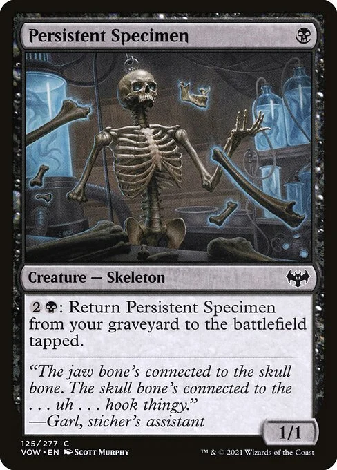 Persistent Specimen, carta Magic di tipo Creature — Skeleton illustrata da Scott Murphy