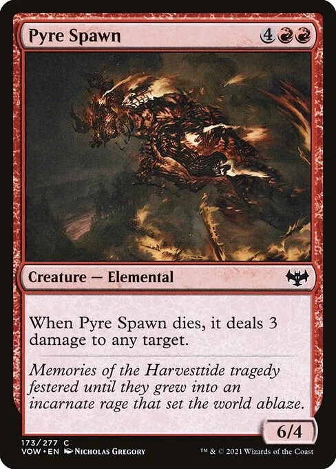 Pyre Spawn, carta Magic di tipo Creature — Elemental illustrata da Nicholas Gregory