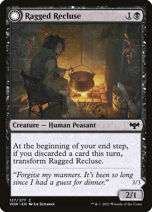 Ragged Recluse // Odious Witch, carta Magic di tipo Creature — Human Peasant // Creature — Human Warlock illustrata da Lie Setiawan
