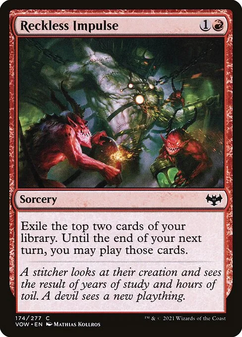 Reckless Impulse, carta Magic di tipo Sorcery illustrata da Mathias Kollros