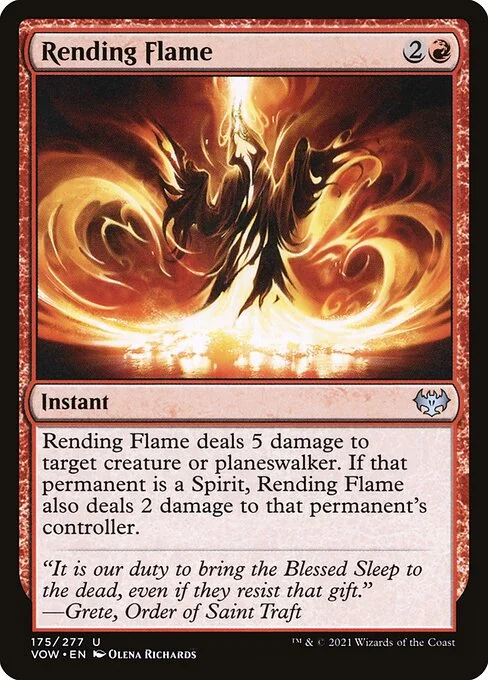 Rending Flame, carta Magic di tipo Instant illustrata da Olena Richards