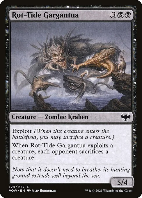 Rot-Tide Gargantua, carta Magic di tipo Creature — Zombie Kraken illustrata da Filip Burburan