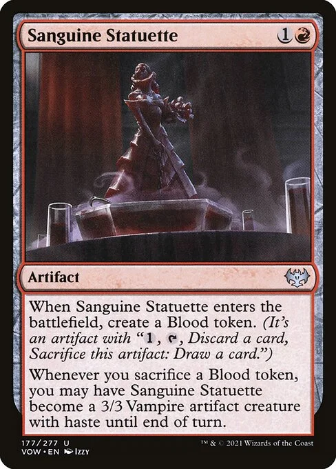 Sanguine Statuette, carta Magic di tipo Artifact illustrata da Izzy