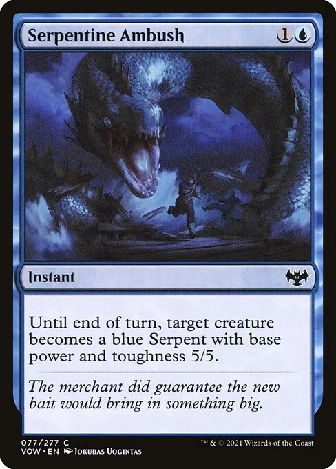 Serpentine Ambush, carta Magic di tipo Instant illustrata da Jokubas Uogintas