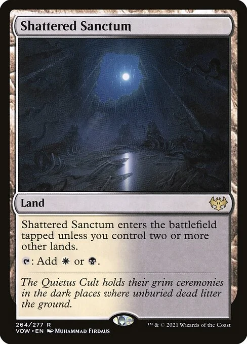 Shattered Sanctum, carta Magic di tipo Land illustrata da Muhammad Firdaus