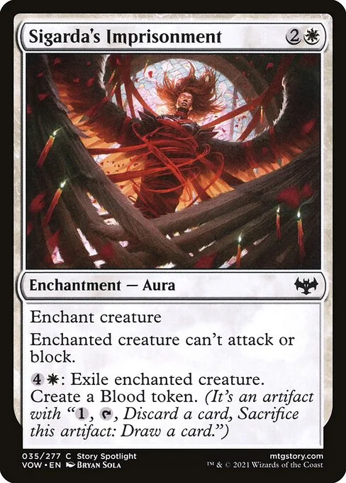 Sigarda's Imprisonment, carta Magic di tipo Enchantment — Aura illustrata da Bryan Sola