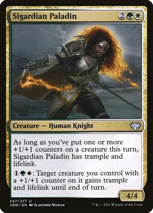 Sigardian Paladin, carta Magic di tipo Creature — Human Knight illustrata da Slawomir Maniak