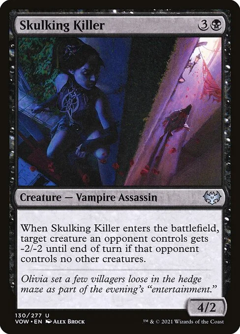 Skulking Killer, carta Magic di tipo Creature — Vampire Assassin illustrata da Alex Brock