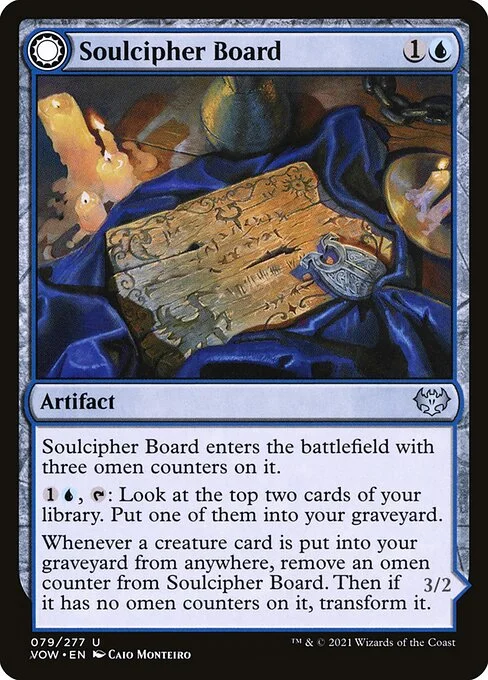 Soulcipher Board // Cipherbound Spirit, carta Magic di tipo Artifact // Creature — Spirit illustrata da Caio Monteiro