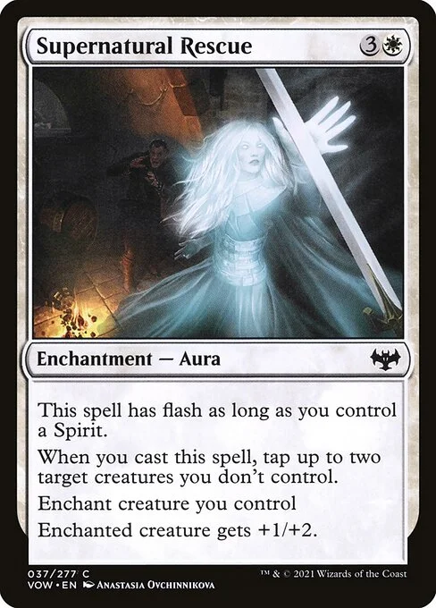 Supernatural Rescue, carta Magic di tipo Enchantment — Aura illustrata da Anastasia Ovchinnikova