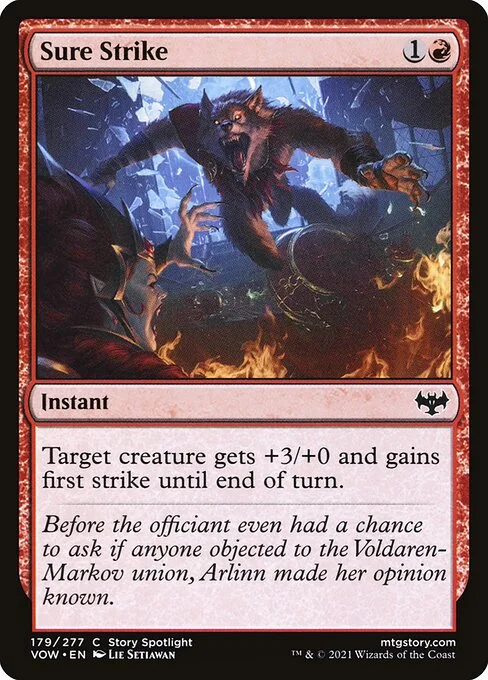 Sure Strike, carta Magic di tipo Instant illustrata da Lie Setiawan