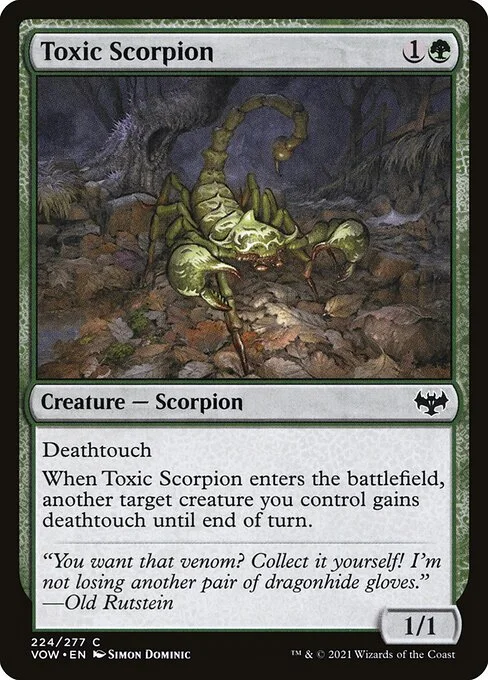 Toxic Scorpion, carta Magic di tipo Creature — Scorpion illustrata da Simon Dominic