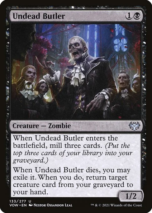 Undead Butler, carta Magic di tipo Creature — Zombie illustrata da Néstor Ossandón Leal