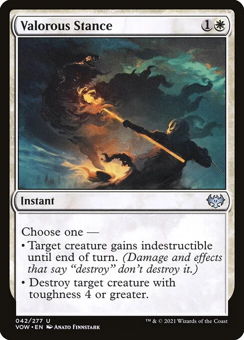 Valorous Stance, carta Magic di tipo Instant illustrata da Anato Finnstark