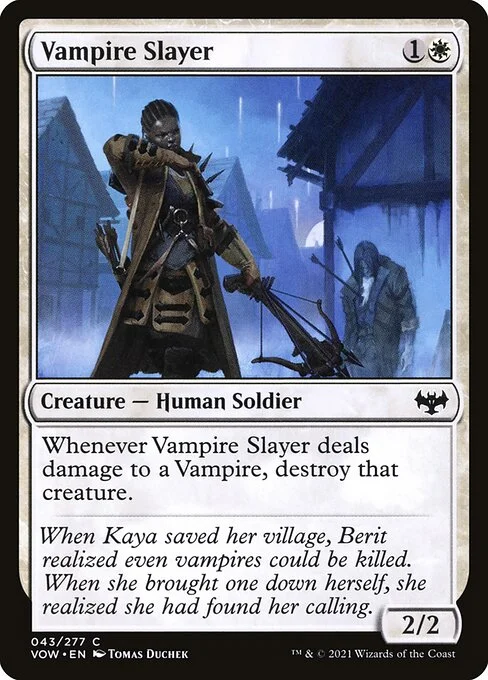 Vampire Slayer, carta Magic di tipo Creature — Human Soldier illustrata da Tomas Duchek