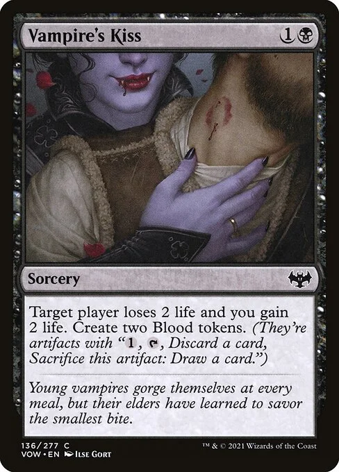 Vampire's Kiss, carta Magic di tipo Sorcery illustrata da Ilse Gort