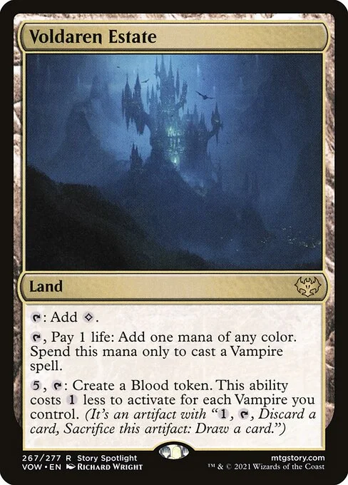 Voldaren Estate, carta Magic di tipo Land illustrata da Richard Wright
