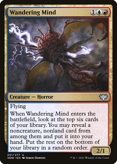 Wandering Mind, carta Magic di tipo Creature — Horror illustrata da Simon Dominic