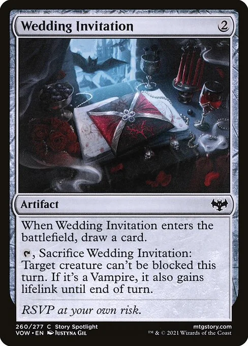 Wedding Invitation, carta Magic di tipo Artifact illustrata da Justyna Dura