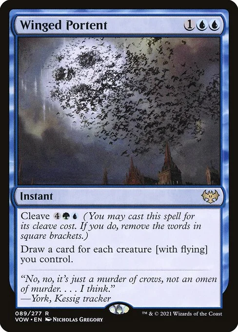 Winged Portent, carta Magic di tipo Instant illustrata da Nicholas Gregory