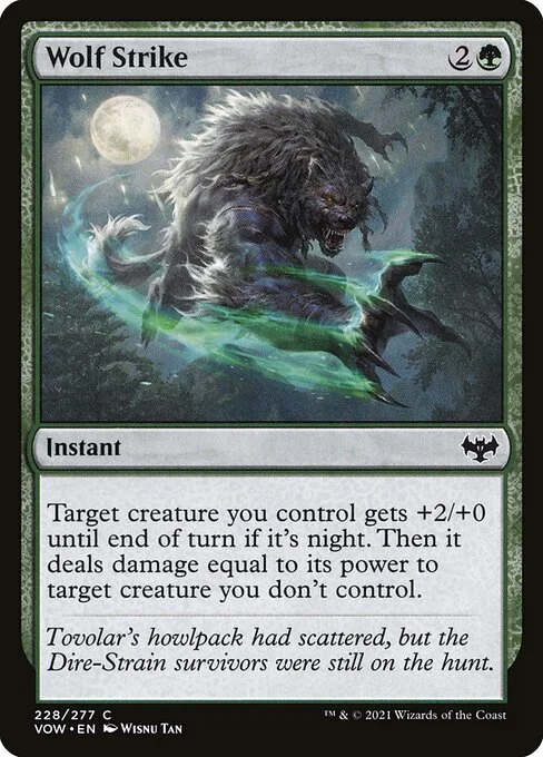 Wolf Strike, carta Magic di tipo Instant illustrata da Wisnu Tan
