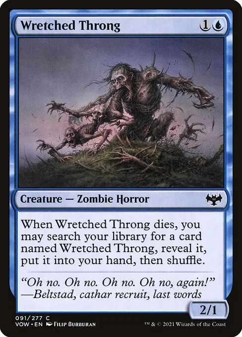 Wretched Throng, carta Magic di tipo Creature — Zombie Horror illustrata da Filip Burburan